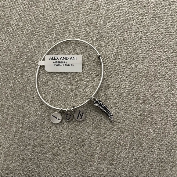 NWT Alex and Ani Feather Bracelet- Silver - Picture 2 of 4